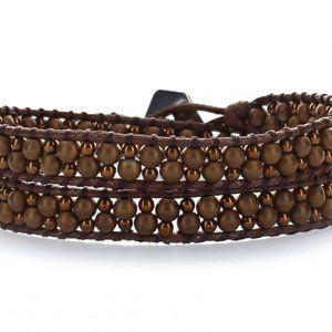 NEW Handmade Brown Double Wrap Bracelet Choker NWT